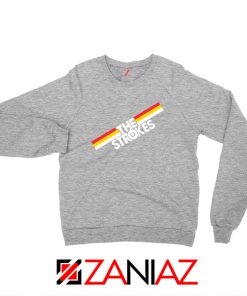 The Strokes Striped Graphic Sport Grey Sweatshirt