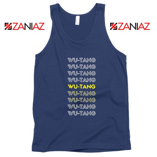 Typography Rapper Navy Blue Tank Top