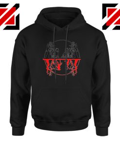 Upside Down Silhouettes Black Hoodie