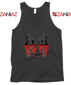 Upside Down Silhouettes Black Tank Top