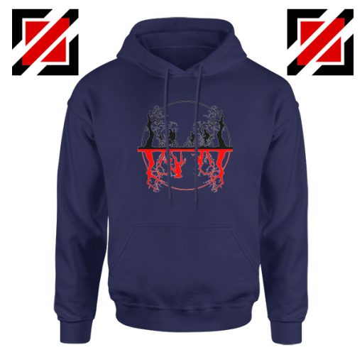 Upside Down Silhouettes Navy Blue Hoodie