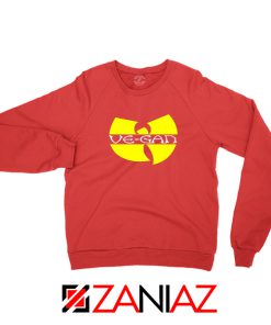 Vegan Logo Wu Tang Clan Red Sweater