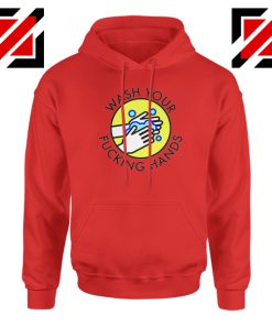 Wash Your Hands No Virus Red Hoodie