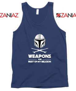 Weapons Are Part Of My Religion Mando Navy Blue Tank Top