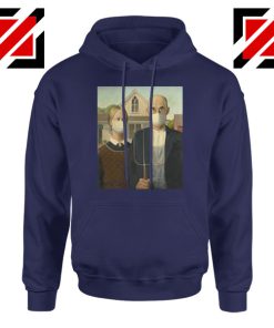 American Gothic Mask Covid 19 Navy Blue Hoodie