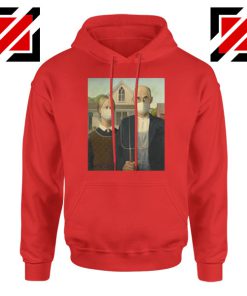 American Gothic Mask Covid 19 Red Hoodie