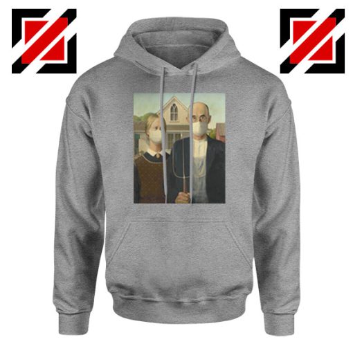 American Gothic Mask Covid 19 Sport Grey Hoodie