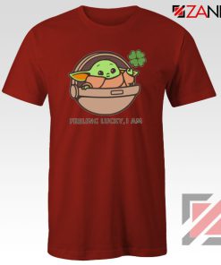 Baby Yoda Feeling Lucky Red Tshirt