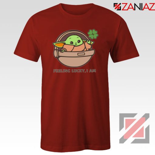 Baby Yoda Feeling Lucky Red Tshirt