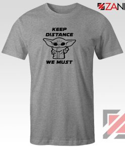 Baby Yoda Keep Distance Sport Grey Tshirt