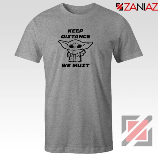 Baby Yoda Keep Distance Sport Grey Tshirt