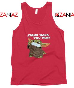 Baby Yoda Stand Back You Must Red Tank Top