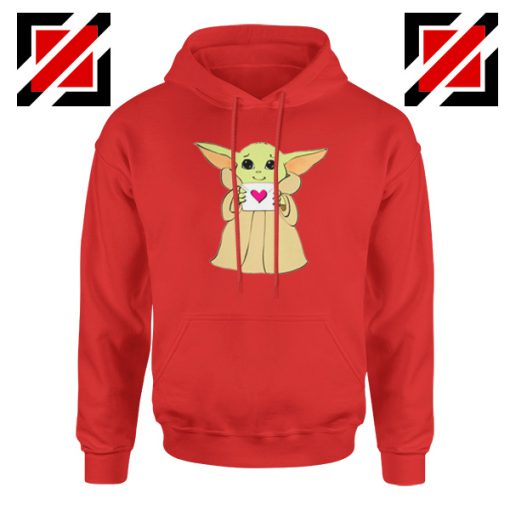 Baby Yoda Valentine Red Hoodie