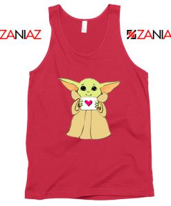 Baby Yoda Valentine Red Tank Top