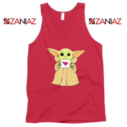 Baby Yoda Valentine Red Tank Top