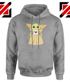 Baby Yoda Valentine Sport Grey Hoodie