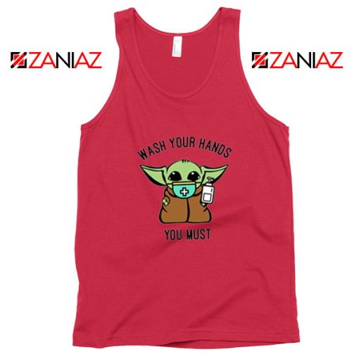 Baby Yoda Wash Your Hands Red Tank Top