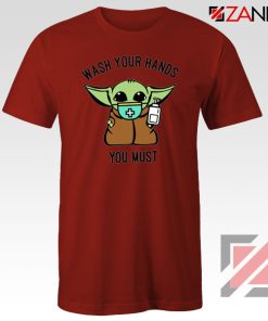 Baby Yoda Wash Your Hands Red Tshirt