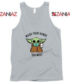 Baby Yoda Wash Your Hands Sport Grey Tank Top