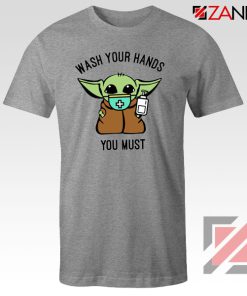 Baby Yoda Wash Your Hands Sport Grey Tshirt