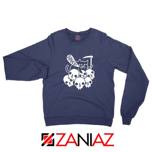 Cheap Cat Soul Navy Blue Sweatshirt