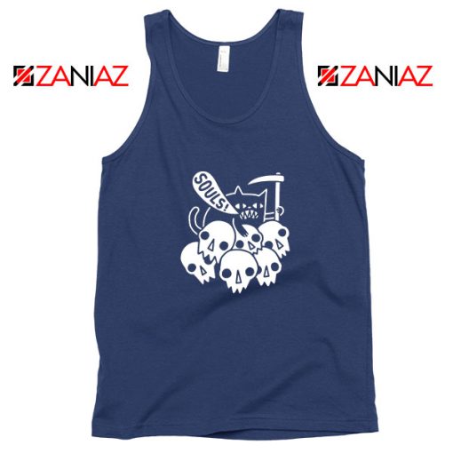 Cheap Cat Soul Navy Blue Tank Top