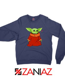 Cute Baby Yoda Navy Blue Sweatshirt