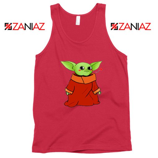 Cute Baby Yoda Red Tank Top