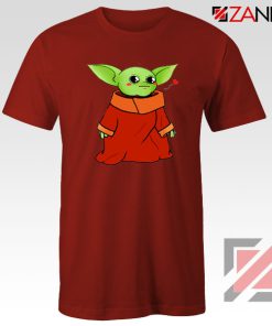 Cute Baby Yoda Red Tshirt