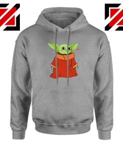 Cute Baby Yoda Sport Grey Hoodie