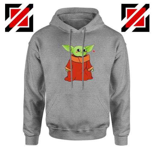 Cute Baby Yoda Sport Grey Hoodie