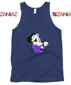 Cute Minnie Mouse Nurse Navy Blue Tank Top