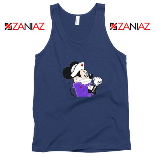 Cute Minnie Mouse Nurse Navy Blue Tank Top