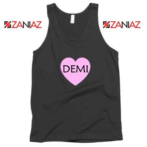 Demi Lovato Heart Black Tank Top