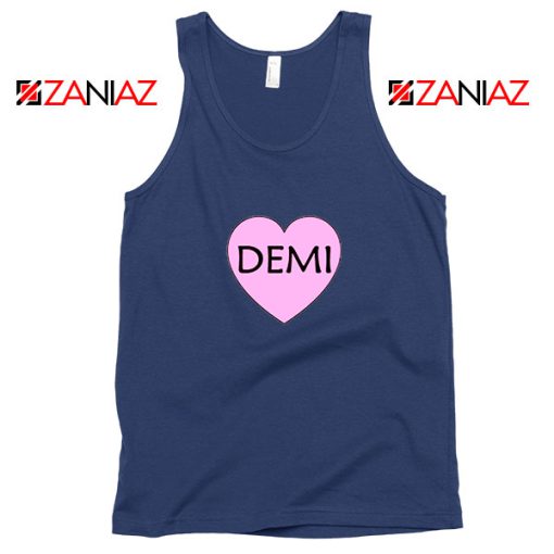 Demi Lovato Heart Navy Blue Tank Top