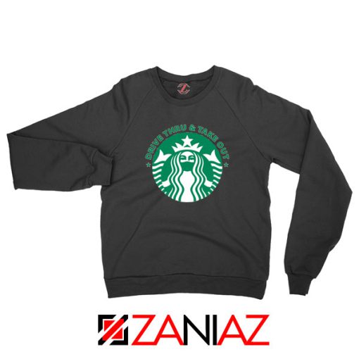 Drive Thru Take Out Coffee Black Sweatshirt