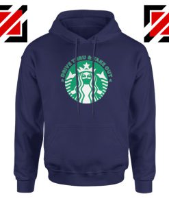 Drive Thru Take Out Coffee Navy Blue Hoodie