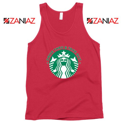 Drive Thru Take Out Coffee Red Tank Top