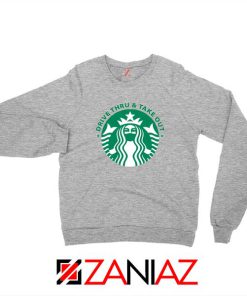 Drive Thru Take Out Coffee Sport Grey Sweatshirt