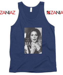 Halsey Singer Poster Navy Blue Tank Top