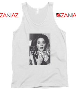 Halsey Singer Poster White Tank Top