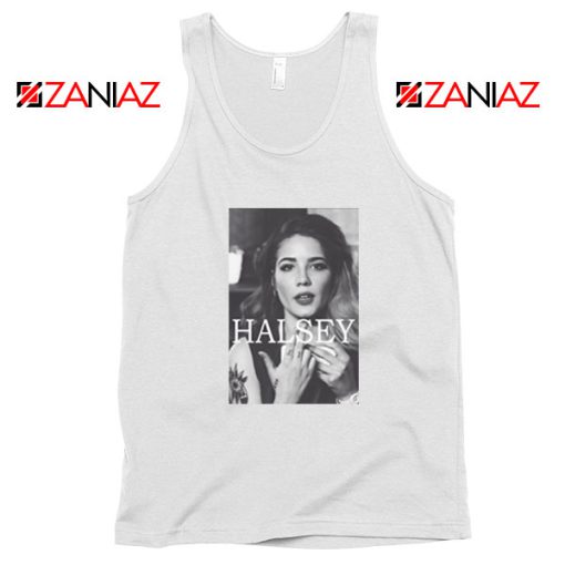 Halsey Singer Poster White Tank Top