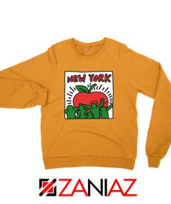 Keith Haring Graffiti New York Orange Sweatshirt