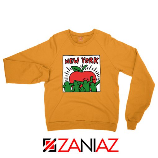 Keith Haring Graffiti New York Orange Sweatshirt