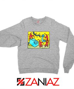 Keith Haring Visual Art Sport Grey Sweatshirt