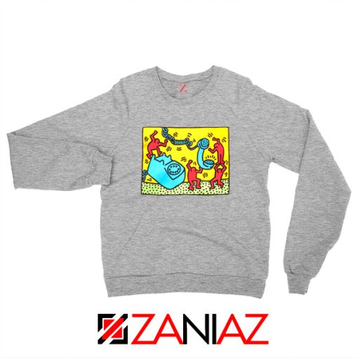 Keith Haring Visual Art Sport Grey Sweatshirt