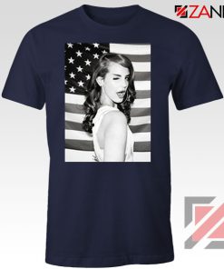 Lana Del Rey American Flag Navy Blue Tshirt