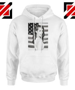 Lana Del Rey American Flag White Hoodie