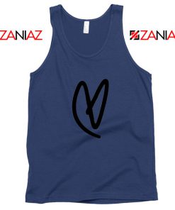 Lovatic Heart Navy Blue Tank Top