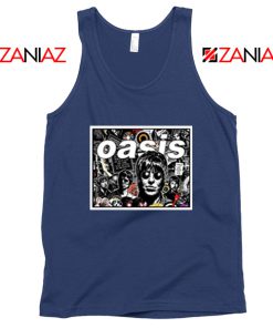 Oasis Band Collage Navy Blue Tank Top